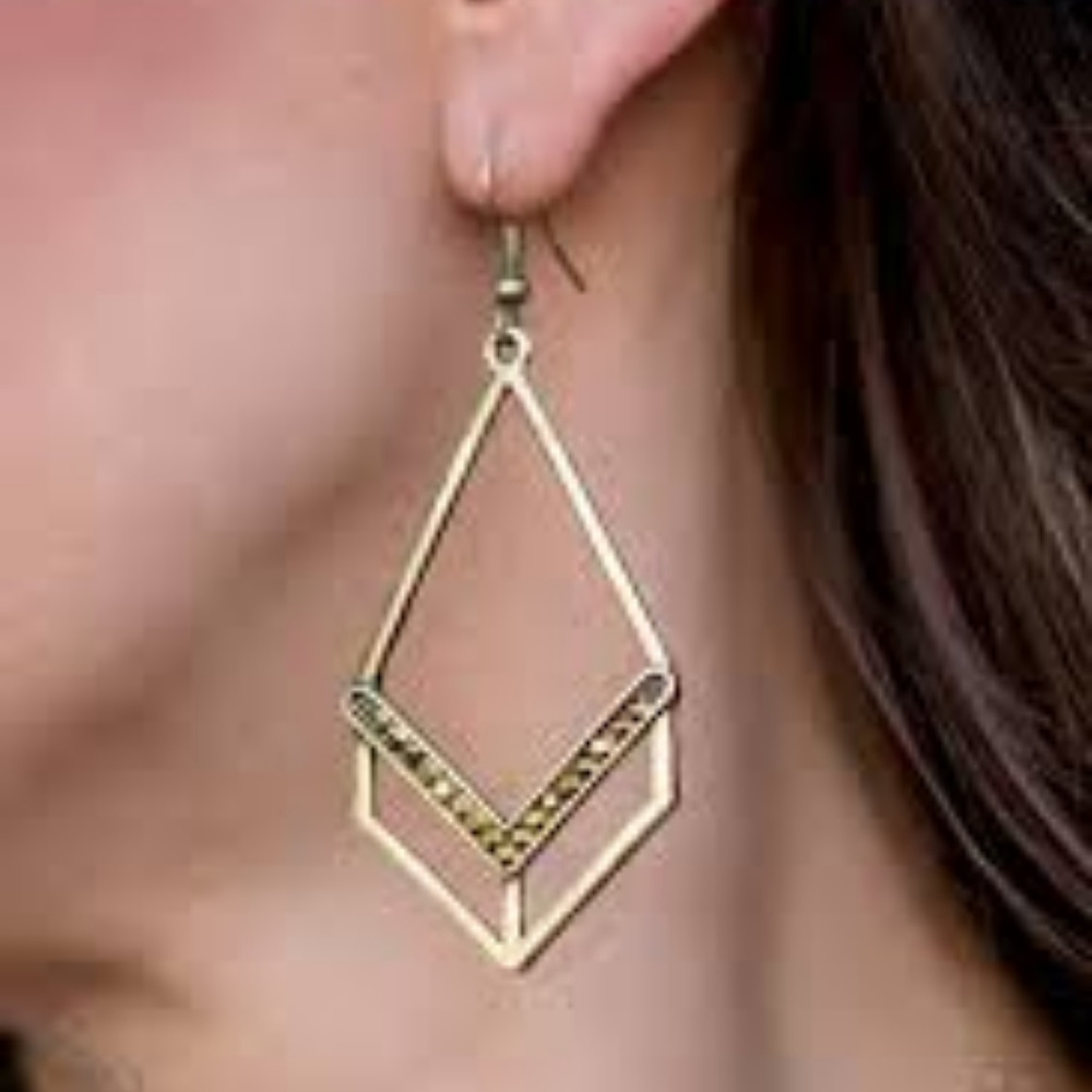Ahead of The Pack Brass Earrings